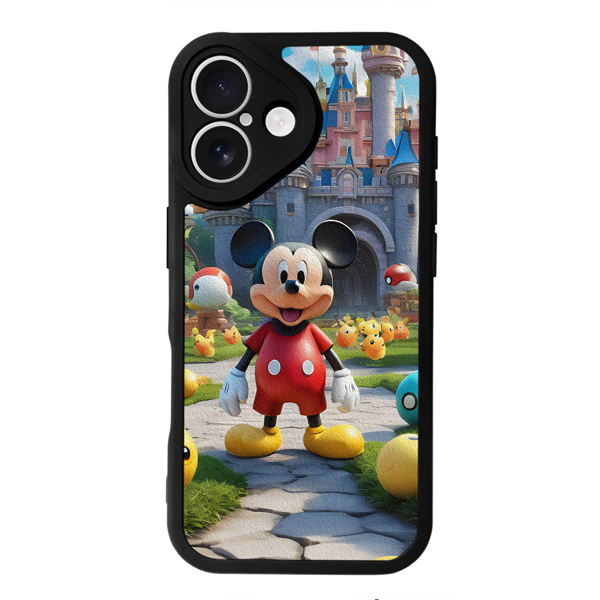 （画像用） ミッキーマウス Mickey Mouse 【iPhone 16シリーズ対応】シリコンスマホケース（レザー調） 材質：シリコン